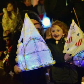 Children on the Merry and Bright Lantern parade