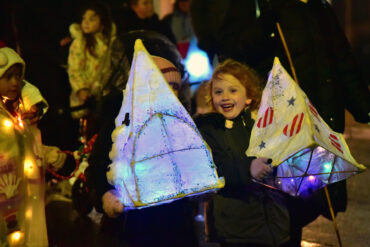 Children on the Merry and Bright Lantern parade
