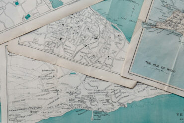 Number of maps laid out on a table