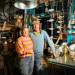 Pippa and Charlie, lighting specialists at the Octopus Workshop