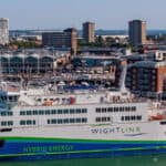 Victoria of Wight ferry in Portsmouth harbour
