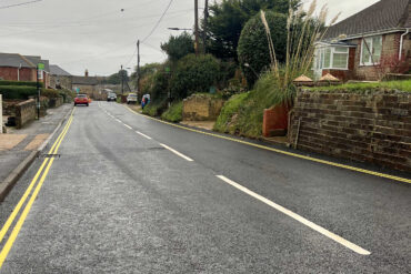 Resurfaced road in Wroxall