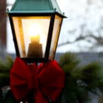 Christmas decoration on Victorian lamp post