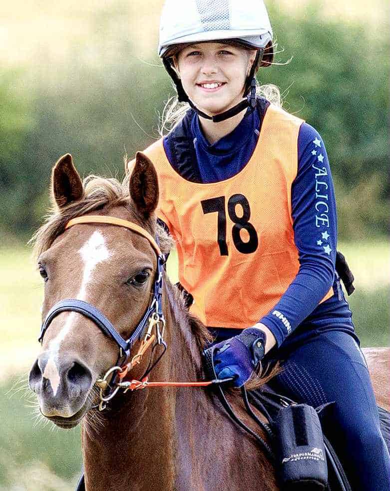 Alice Critchison on her horse Pumpkin
