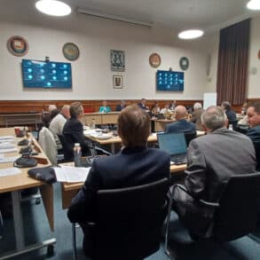People sat in the council chamber for the Full Council meeting