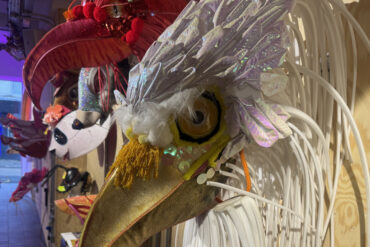 Carnival animal costume heads on display at Department