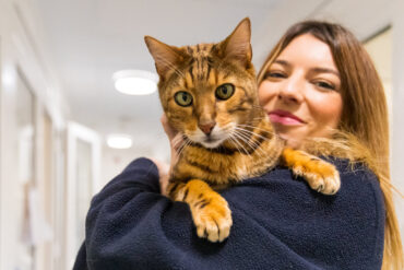 RSPCA Isle of Wight - staff member with cat