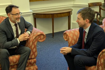Richard Quigley MP and Exchequer Secretary to the Treasury Dan Tomlinson MP