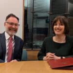 Richard Quigley MP and Secretary of State for Education Bridget Phillipson discussing Richard's recent Isle of Wight West SEND roundtables with local parents