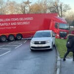 Royal Mail lorry stuck on Binstead Road