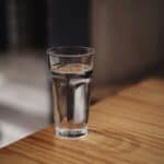 glass of water on a table
