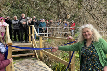 group of people at the opening of iow3 coastal path