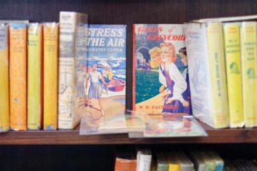 Books on a shelf at Goose Book Shop by Vincent Dupont-Blackshaw