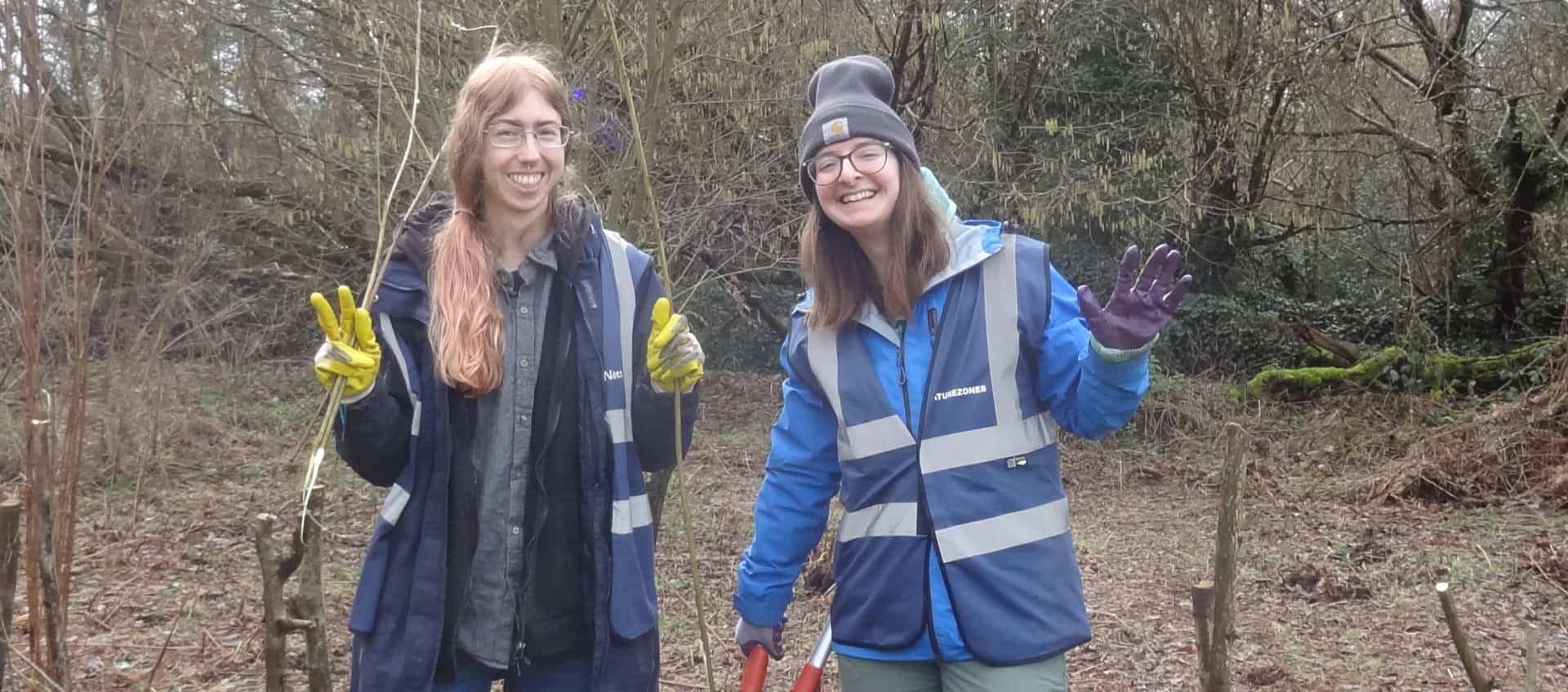 Graduate Kai Thomas, BSc Applied Animal Science, Sparsholt Uni and Graduate Anabell Blizzard, MSc Global Biodiversity Conservation. Sussex University