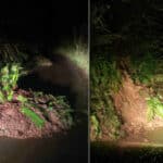 Bank slippage on Hollow Lane