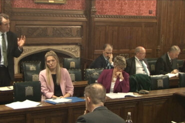 Joe Robertson speaking at the government committee meeting