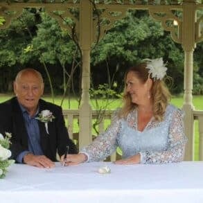 Gwen and Bob on their wedding day