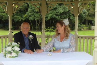Gwen and Bob on their wedding day