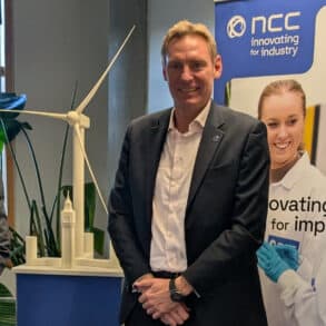 Richard Quigley MP, Richard Oldfield CEO NCC, Minister Katie White MP