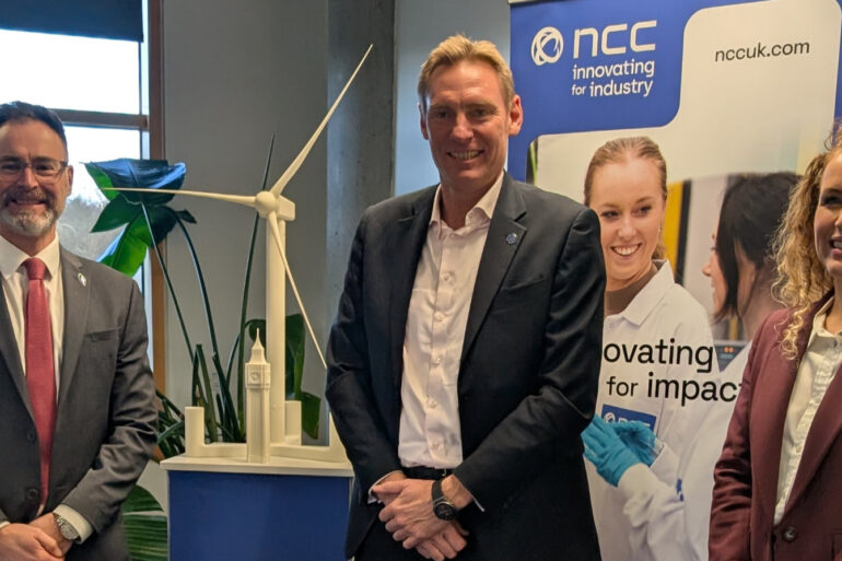 Richard Quigley MP, Richard Oldfield CEO NCC, Minister Katie White MP