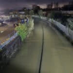 Flooding along the train line following flash floods