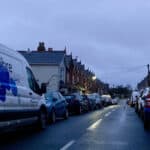 Photo shows a narrow road towards the turning area from Yarborough Road end