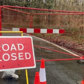 closed sign at firestone copse