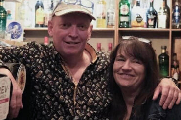 reg and steph in the bar