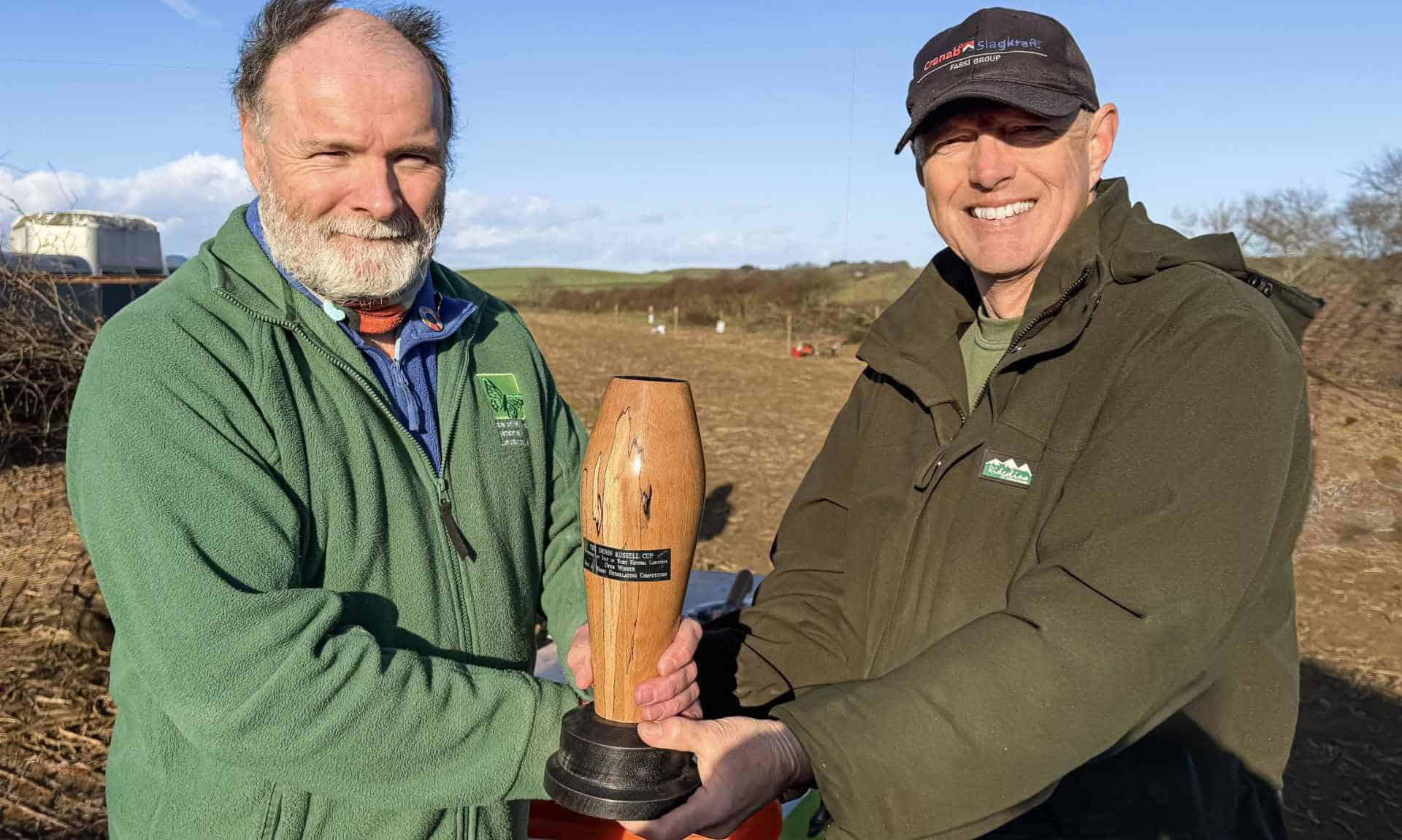 Richard Grogan presenting Graham West with the Denis Russell Cup in the Open Class