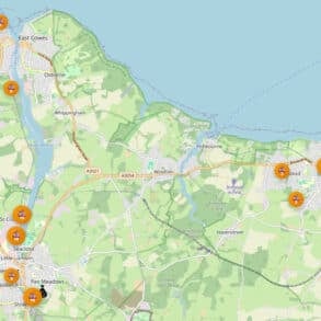Isle of Poop map with reports of dog mess and dog mess bags