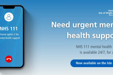 Mobile phone showing a call to 111 for urgent mental health support