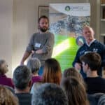 Seb Wilding-Taylor and Andrew Dean presenting a talk