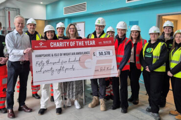 Red Funnel presents Charity of The Year giant Cheque to Air Ambulance staff