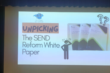 Slide from presentation - Unpicking the SEND reform Paper - showing a person scratching their head
