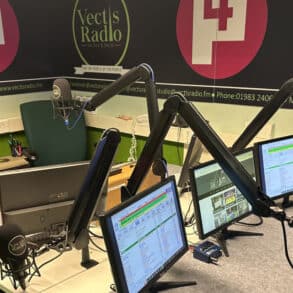 Control desk at the Vectis Radio Studio
