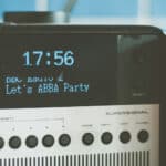 a DAB radio in a kitchen setting