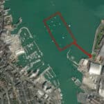 aerial view of where the new marina berths would go