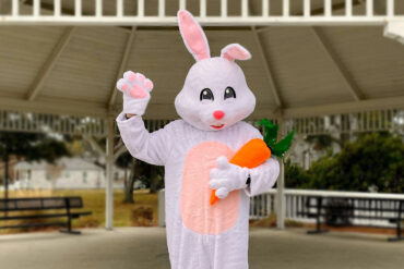 Person in an easter bunny outfit