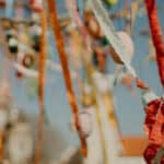 easter decorations on a tree in a street