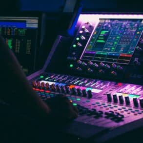 person working on a sound desk