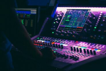 person working on a sound desk