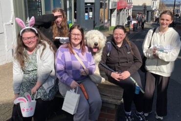 Grace, Phae, Erin, Ziggy the dog, Molly and Ellie