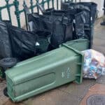 George Street waste collection sacks and wheelie bins