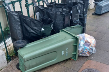 George Street waste collection sacks and wheelie bins