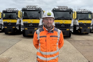 Environmental Services Manager, Jez Mew, with the gritting fleet