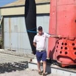 Karl Love with the hovercraft propellor