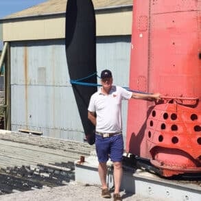 Karl Love with the hovercraft propellor