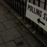 Polling station sign
