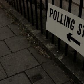 Polling station sign