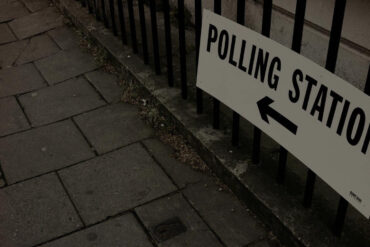 Polling station sign